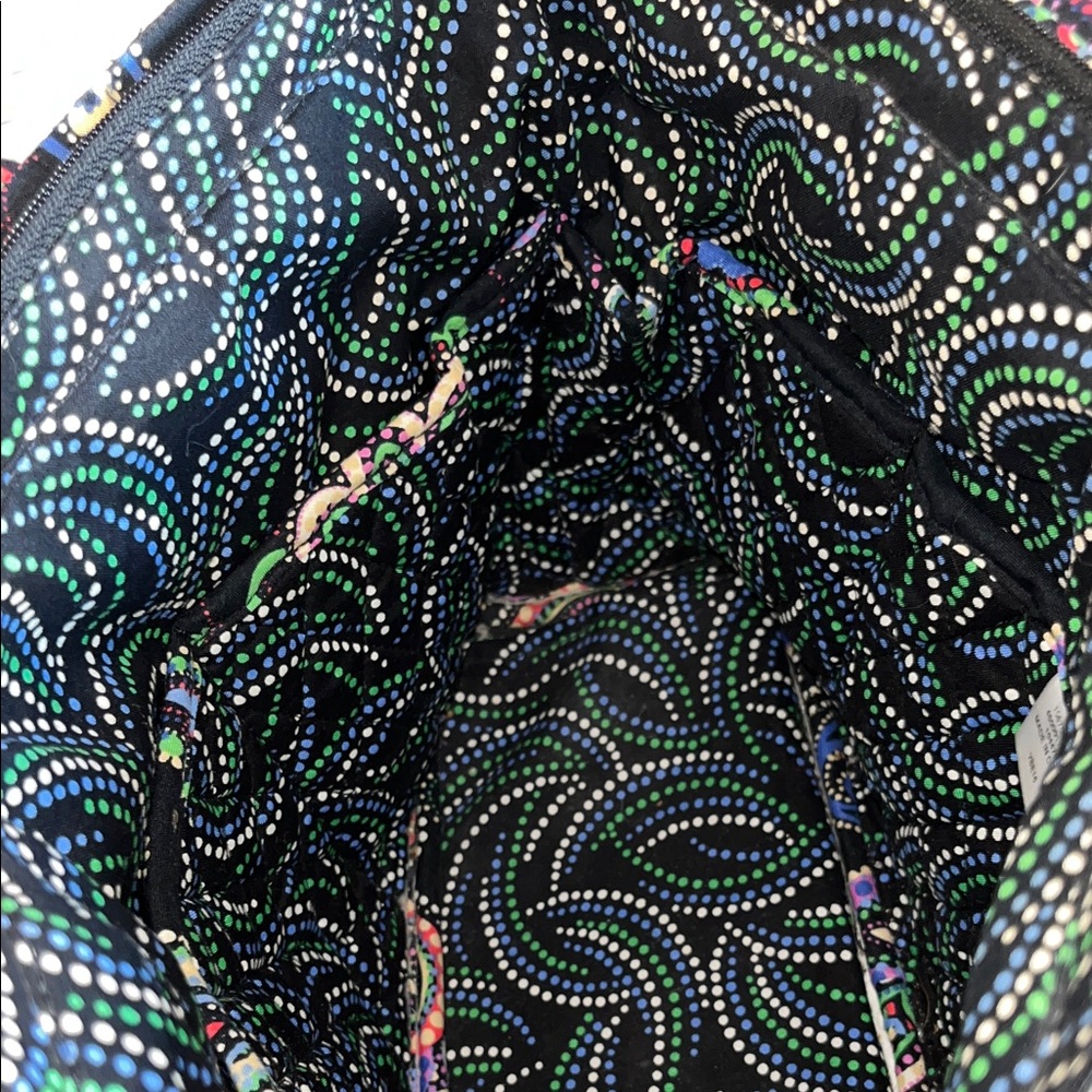Vera Bradley Black Bohemian Paisley Floral Small Tote with Multicolor Accents - Picture 5 of 9